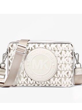 MICHAEL Michael Kors 🤍FULTON SPORT🤍 LOGO CLEAR ZIP TOP CROSSBODY BAG 🌟NWT🌟